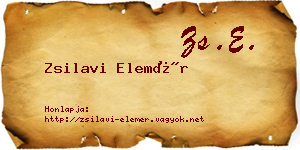 Zsilavi Elemér névjegykártya